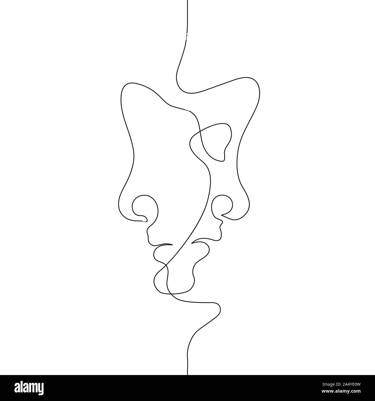 Continuous Line Drawing Couple Stock Illustrations, Cliparts and Royalty  Free Continuous Line Drawing Couple Vectors