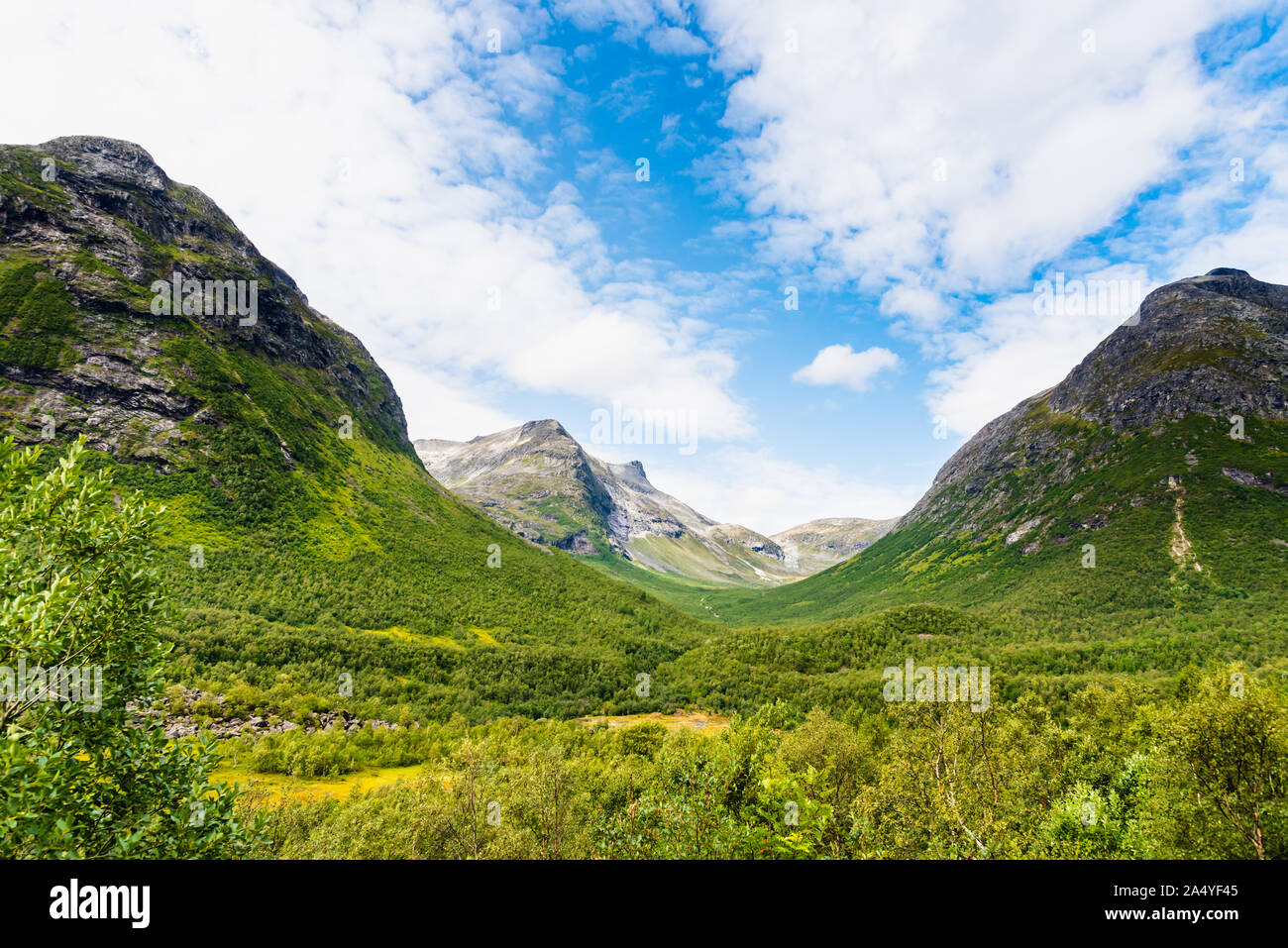 Beautiful nature in Valldal, Norway Stock Photo