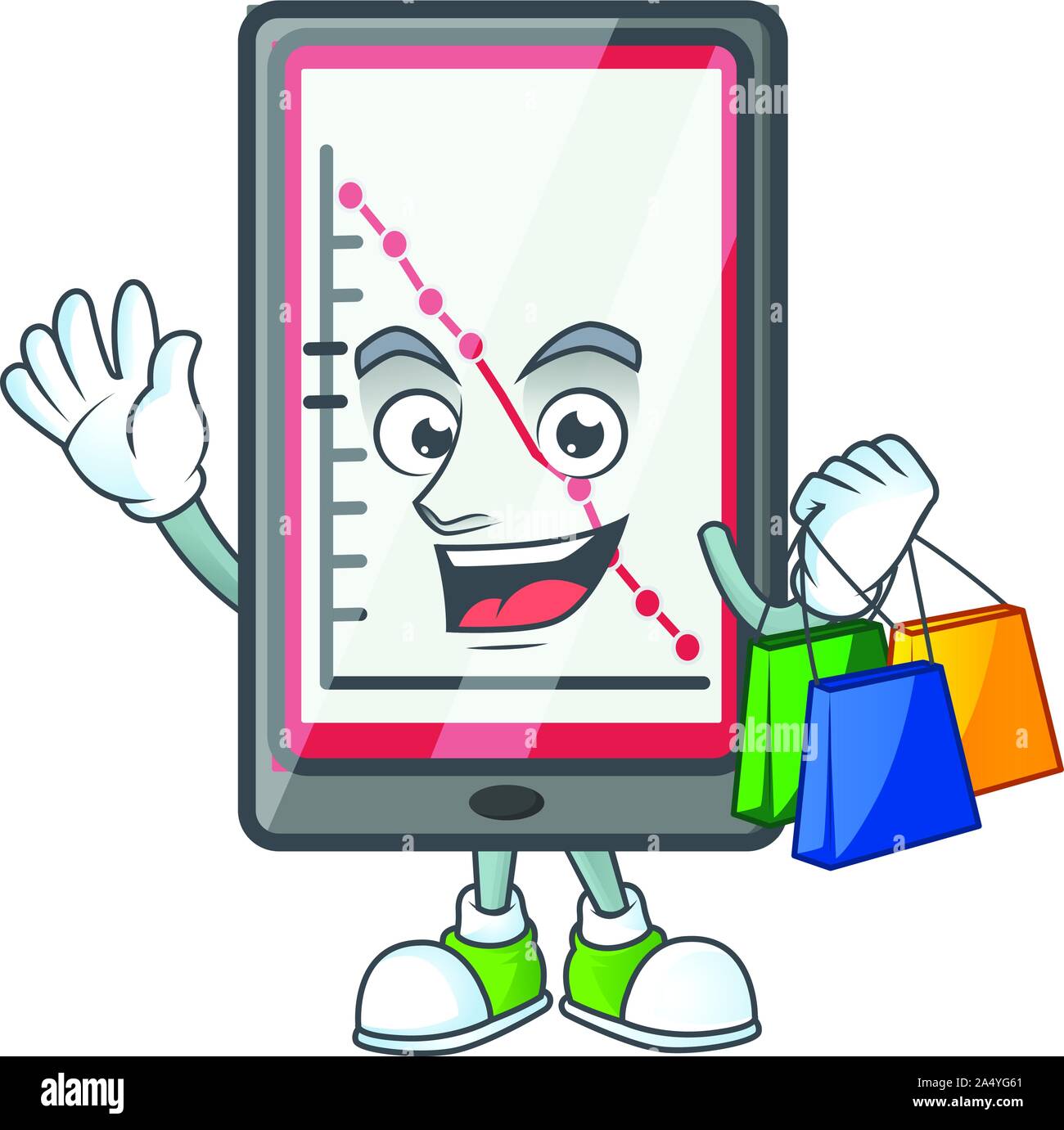 Shopping down chart vertical tablet for analysis Stock Vector Image ...
