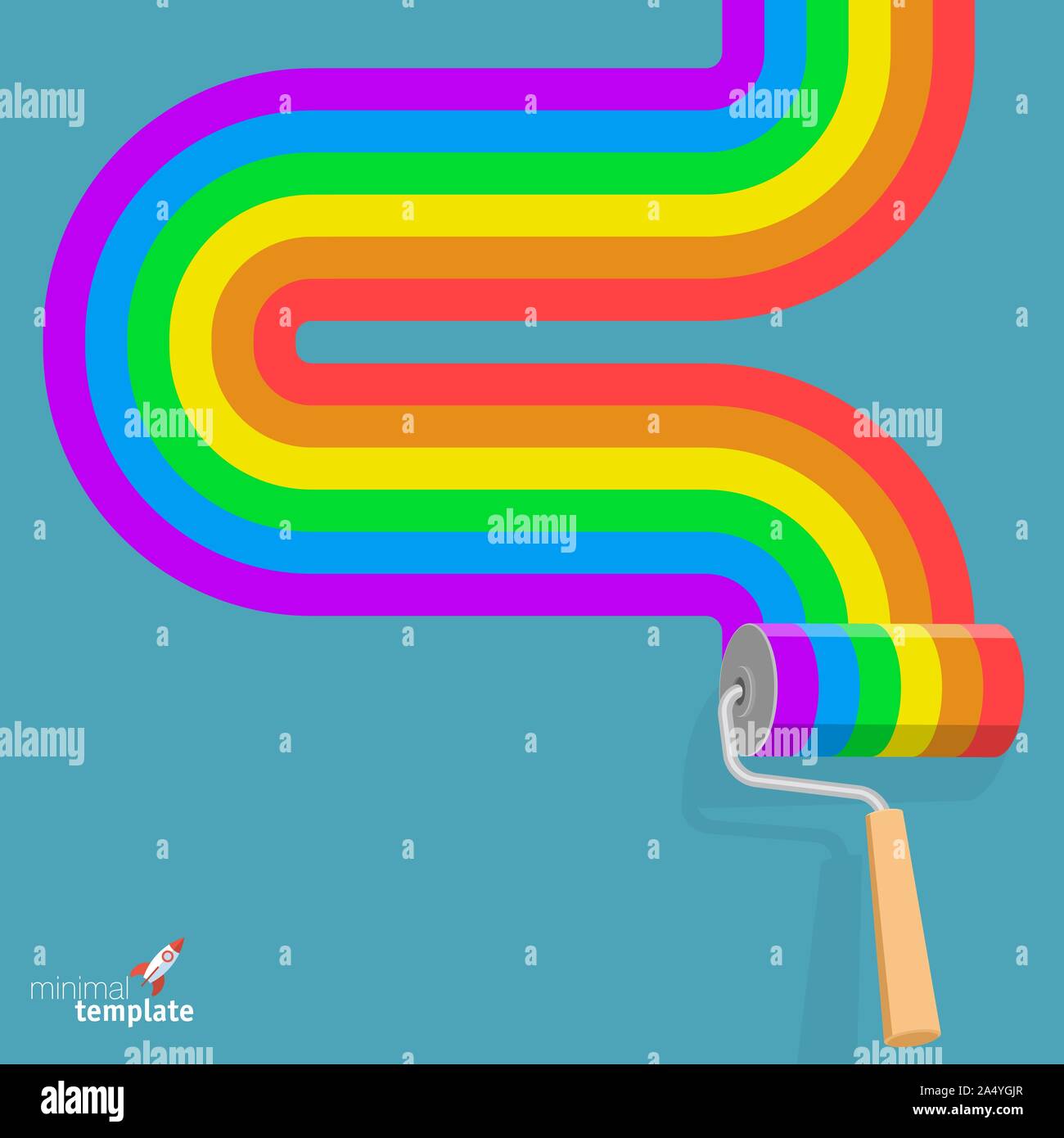 aibow paint roller Stock Vector