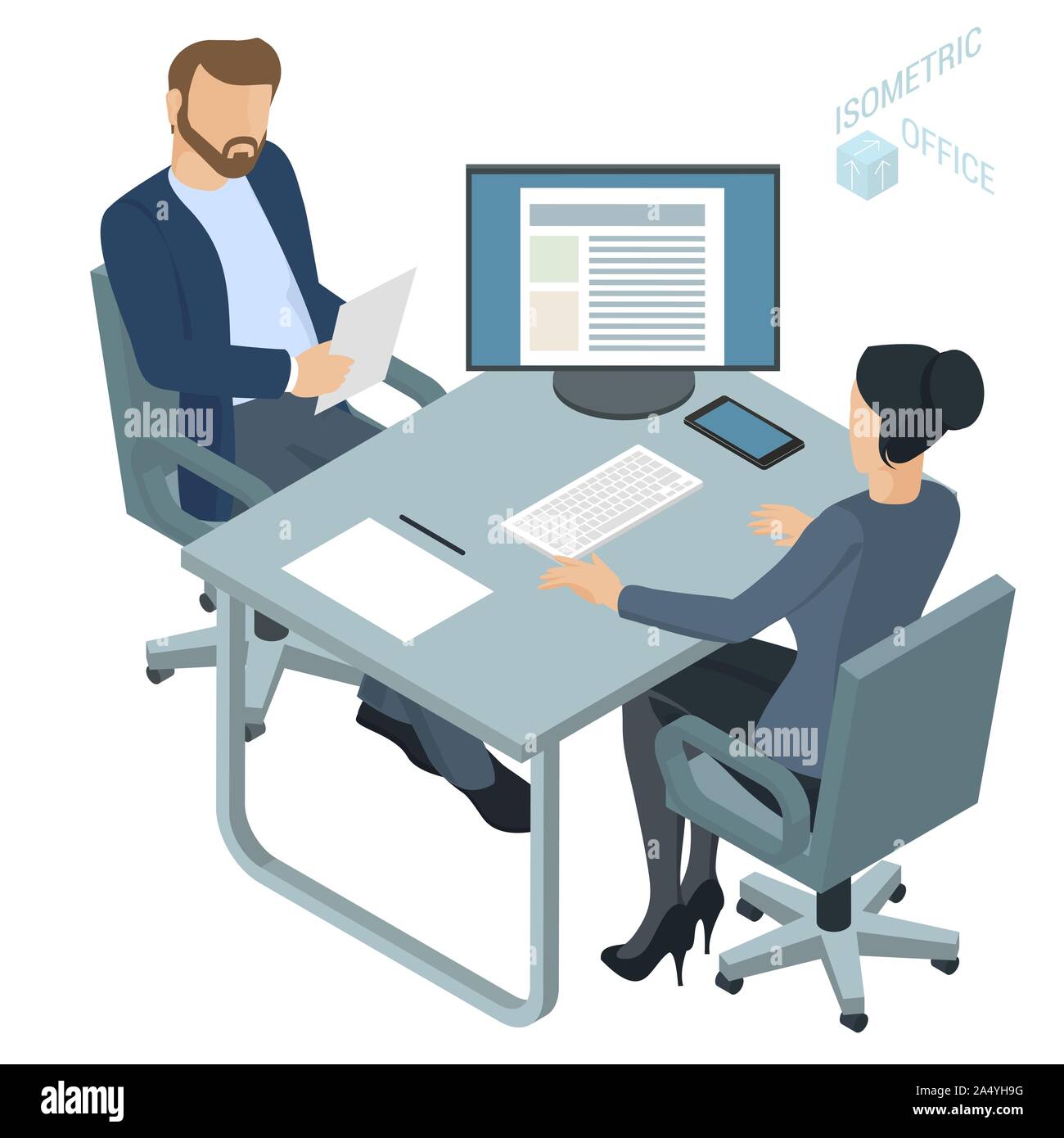 Isometric vector office Stock Vector Image & Art - Alamy
