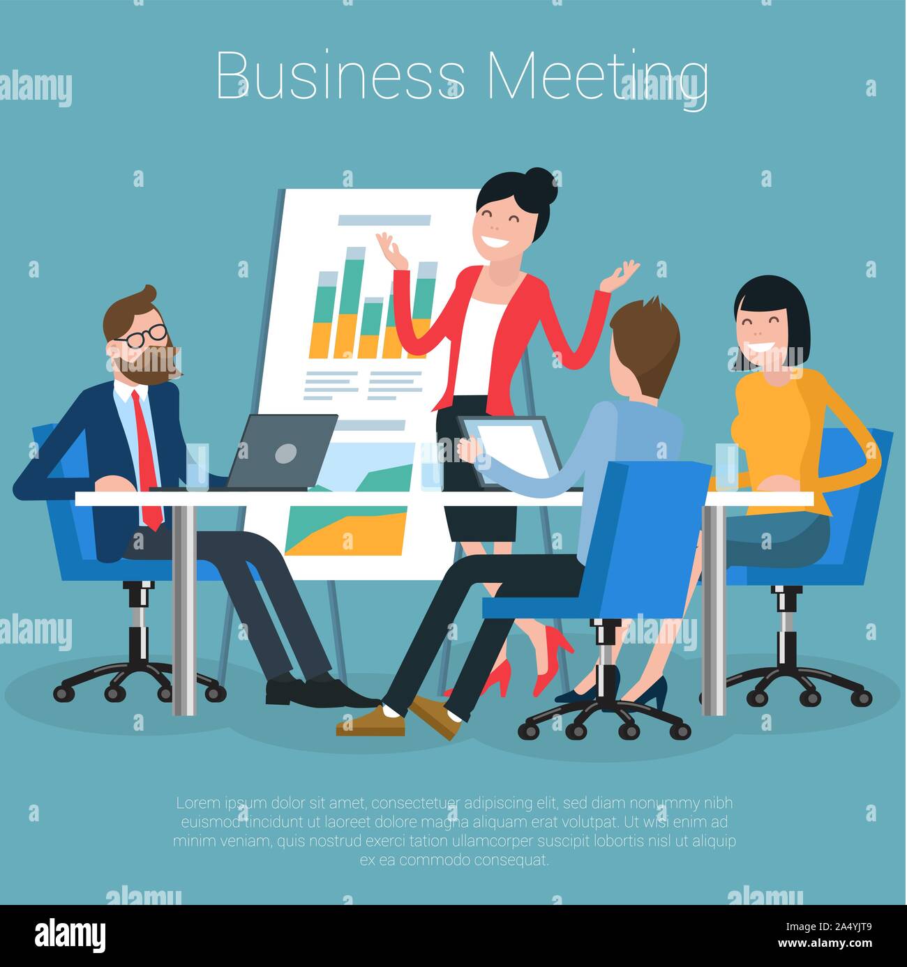 Flat design office vector concept Stock Vector Image & Art - Alamy