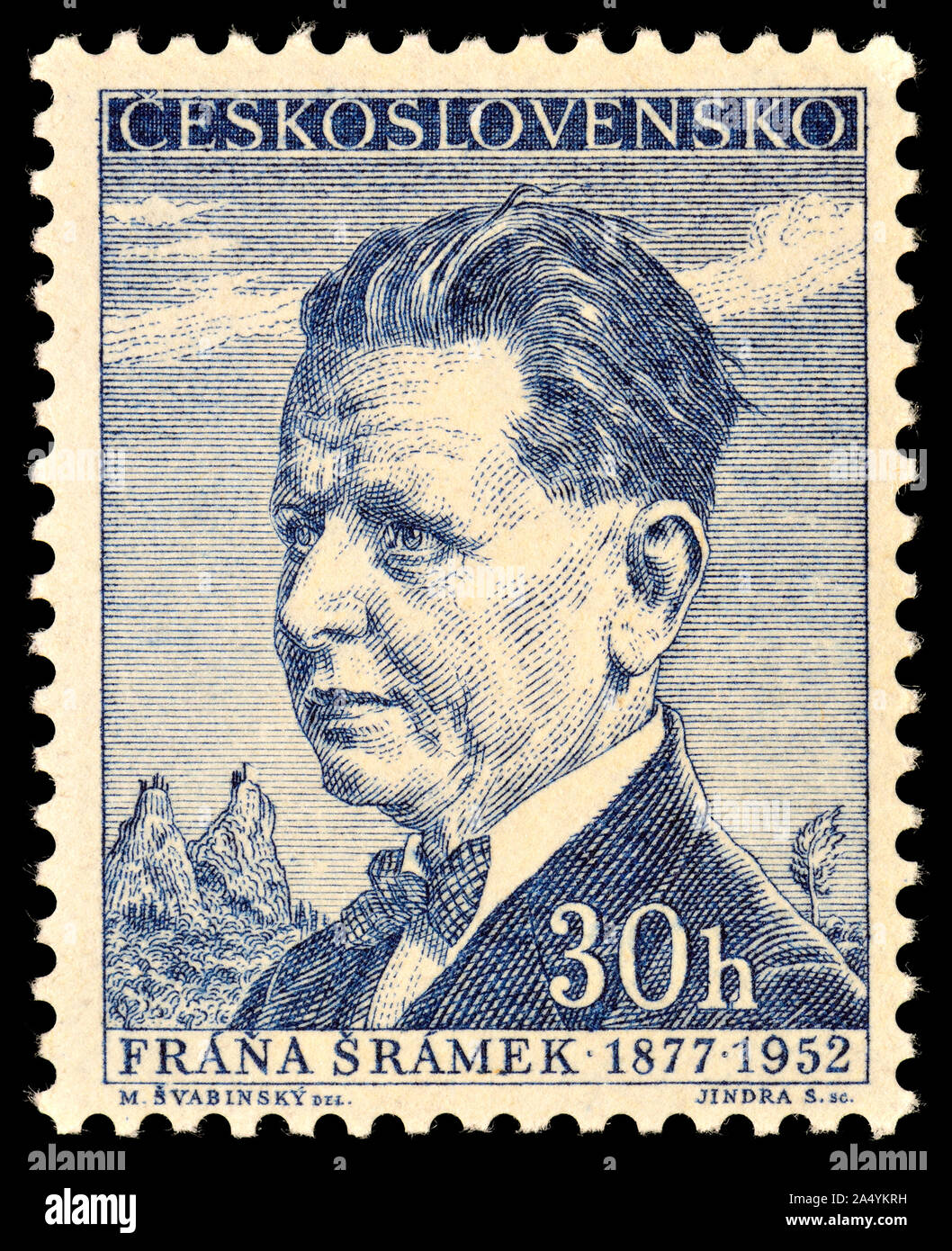 Czech postage stamp (1956): 'Writers and Poets' series