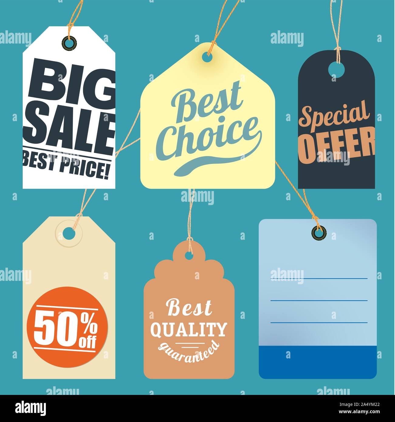 flat design sale tags Stock Vector