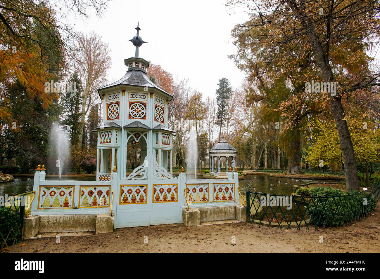 Chinesco garden. Gardens of Aranjuez, Madrid. Spain Stock Photo