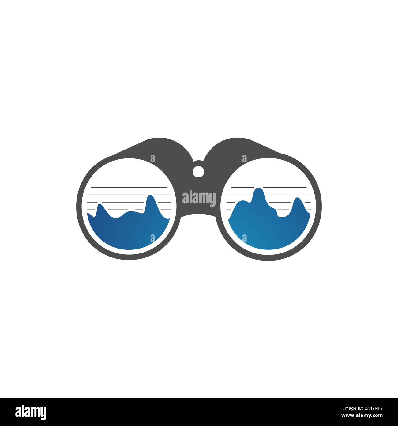 simple binoculars logo an outdoor adventure template vector illustration design Stock Vector