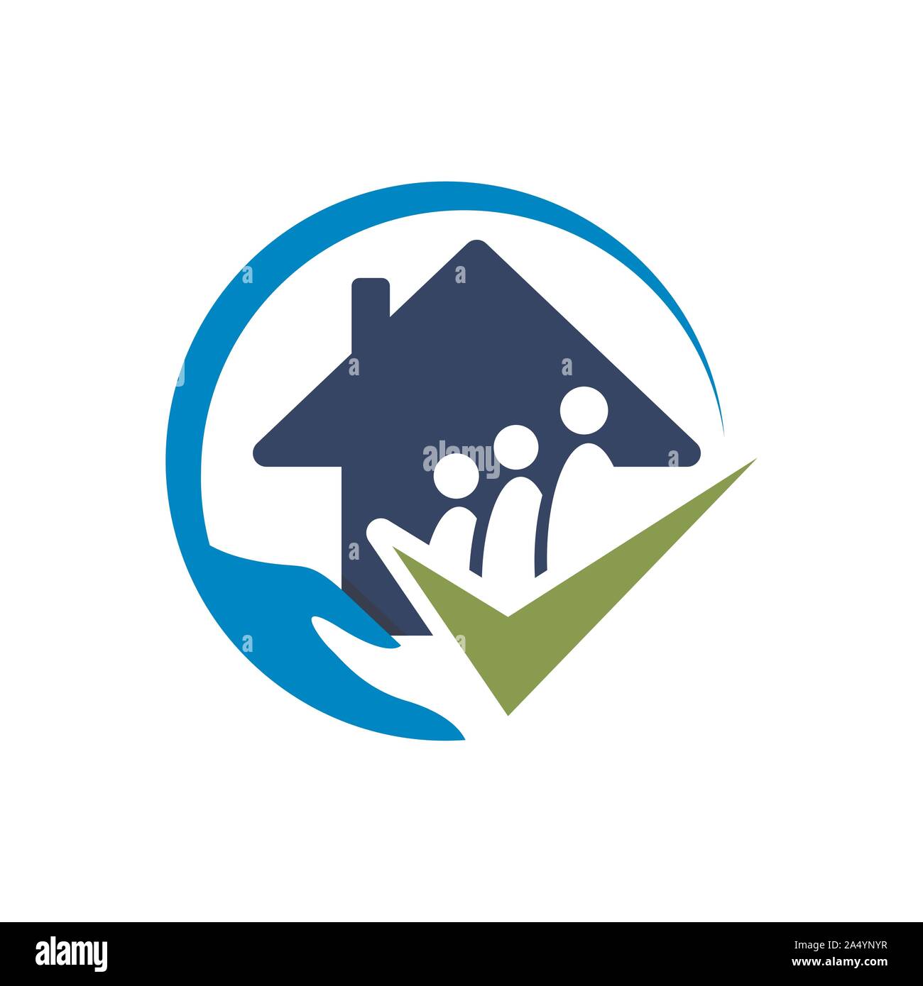 nursing home logo design home care elderly vector illustrations Stock Vector