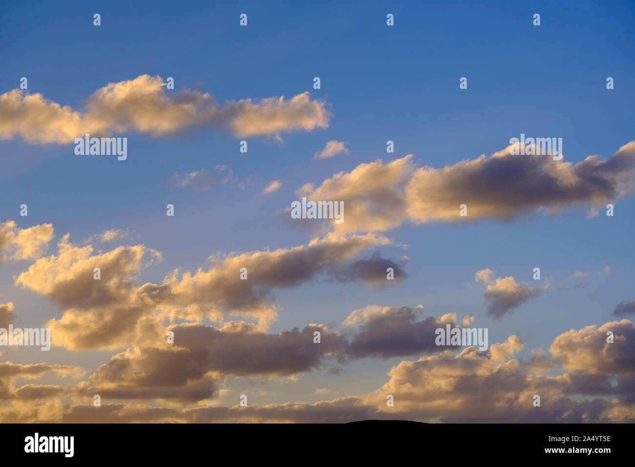 Cloudy sky in the evening light, Lanzarote, Canary Islands, Spain Stock Photo