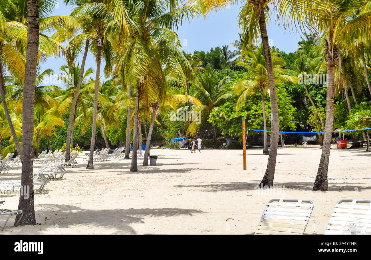 volleyball field on a beach in the caribbean sea Stock Photo