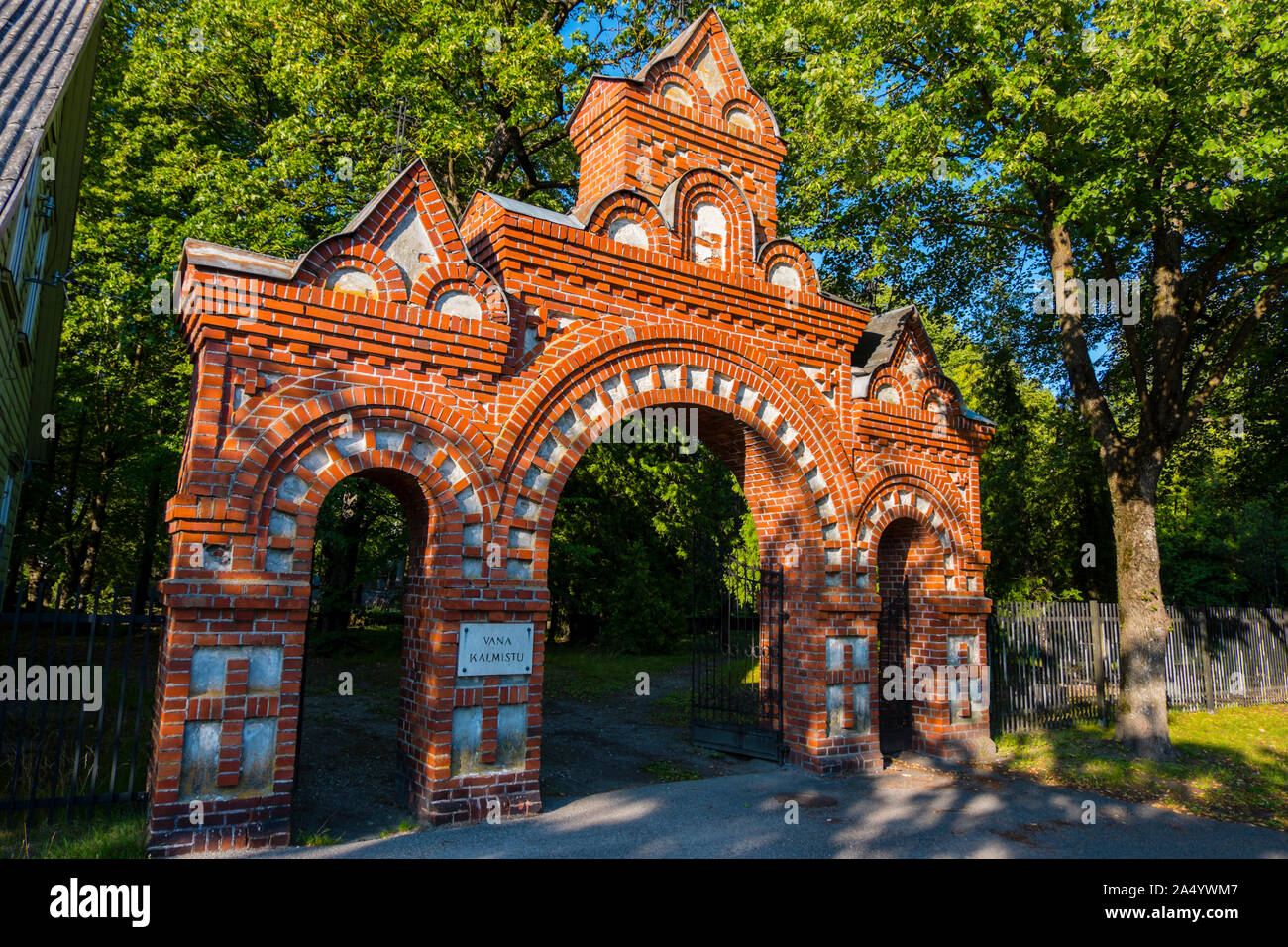 Gate, Vana kalmistu, old cemetary, Pärnu, Estonia Stock Photo - Alamy