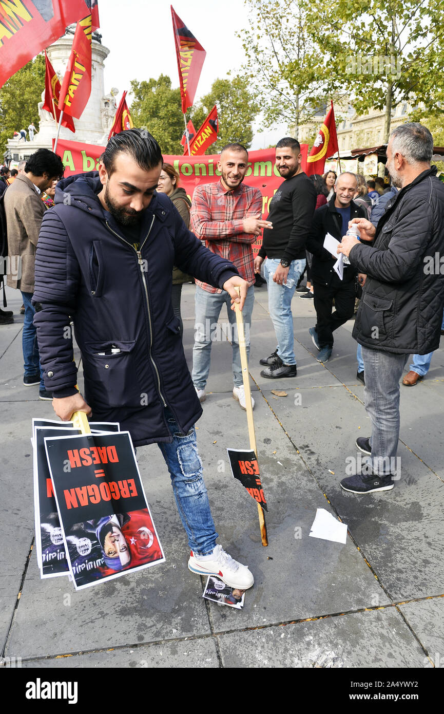 Kurdish People protest for defending Rojava - Place de la République ...