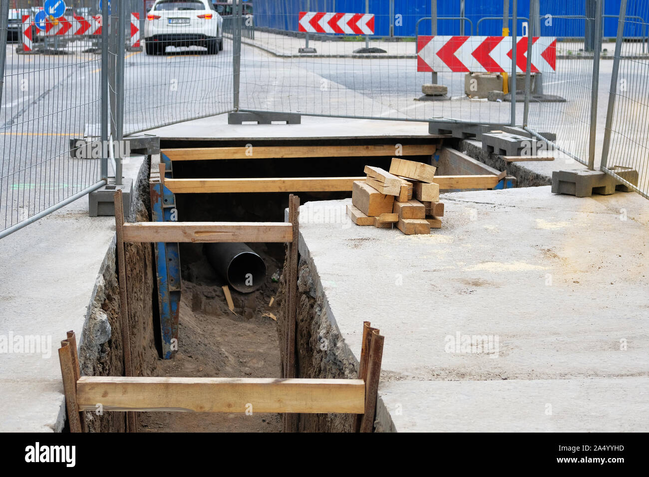 Laying Underground Pipe High Resolution Stock Photography and Images