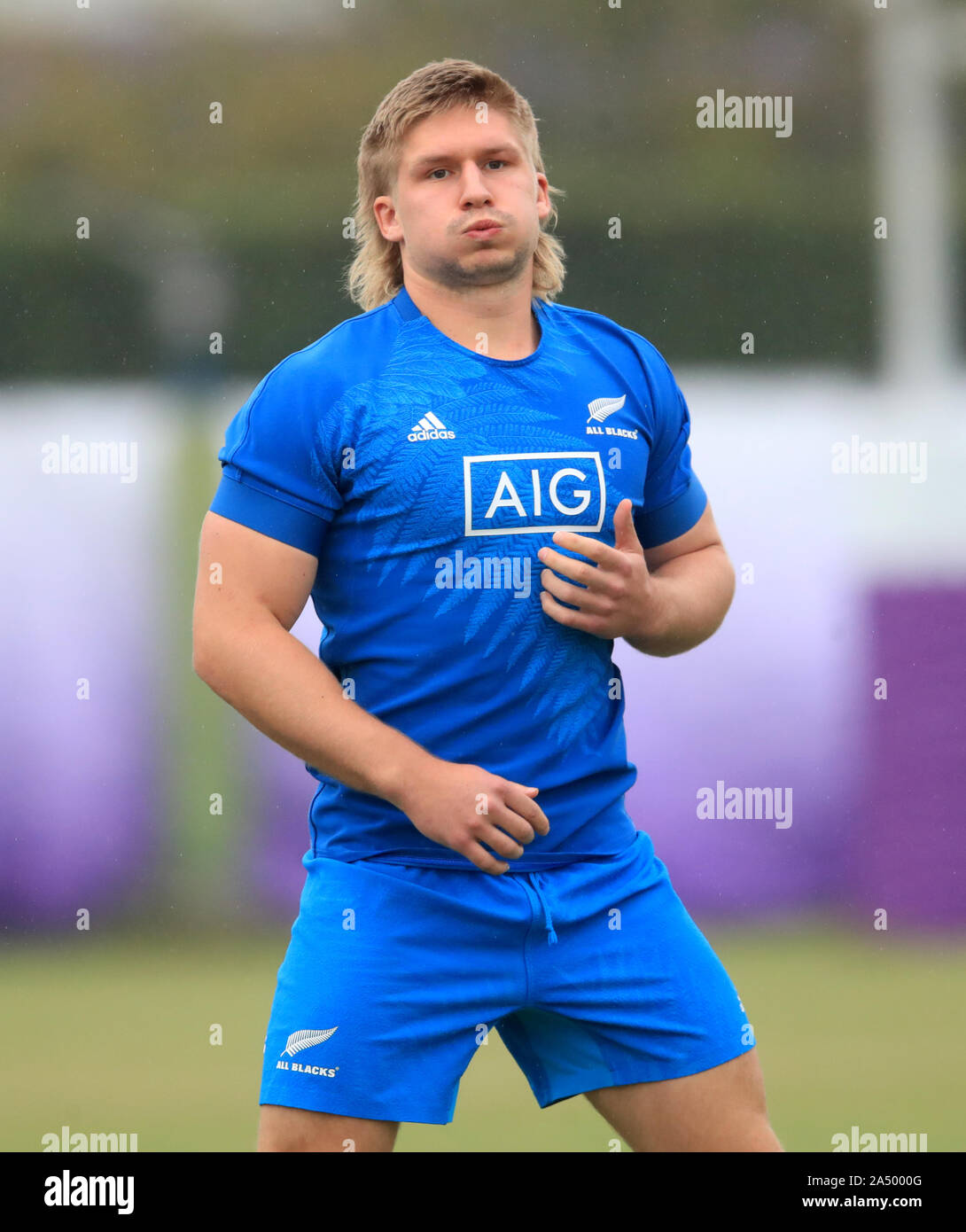 New Zealand's Jack Goodhue during the training session at Tatsuminomori