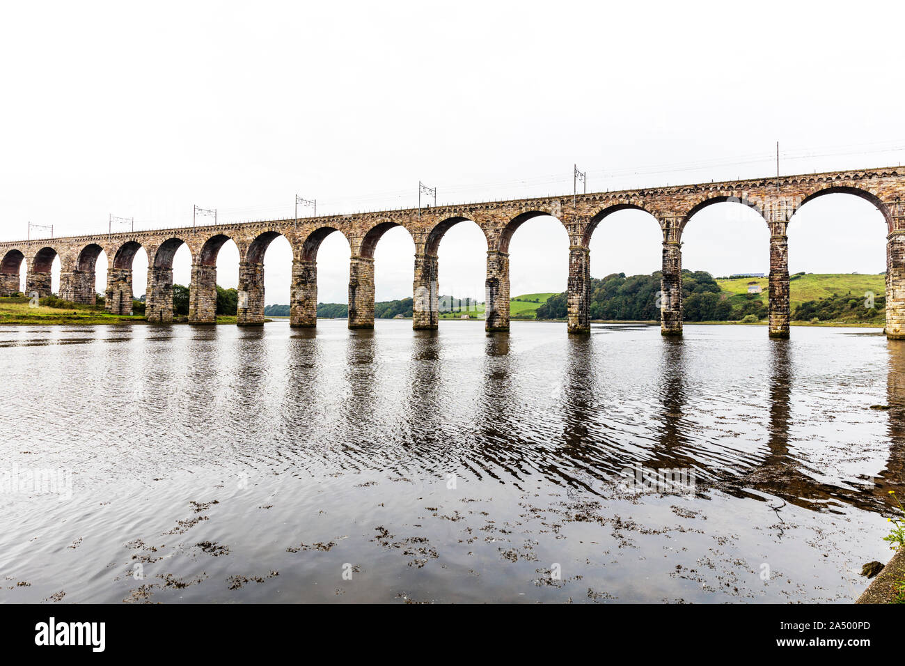 Royal Border Bridge over the river Tweed, Berwick upon Tweed, Northumberland, England, UK, Berwick upon tweed bridge, bridge, bridges, Berwick, Stock Photo