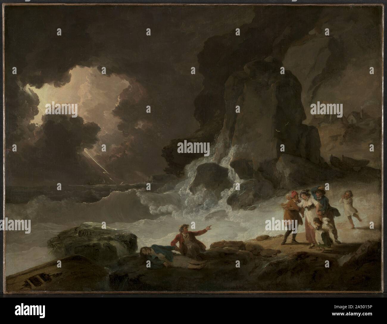 A Storm Behind The Isle Of Wight C 179 The Scene Depicts A Family S Distress Upon Finding That One Of Its Members Has Drowned Off The Rocky Shore Of The Isle Of Wight