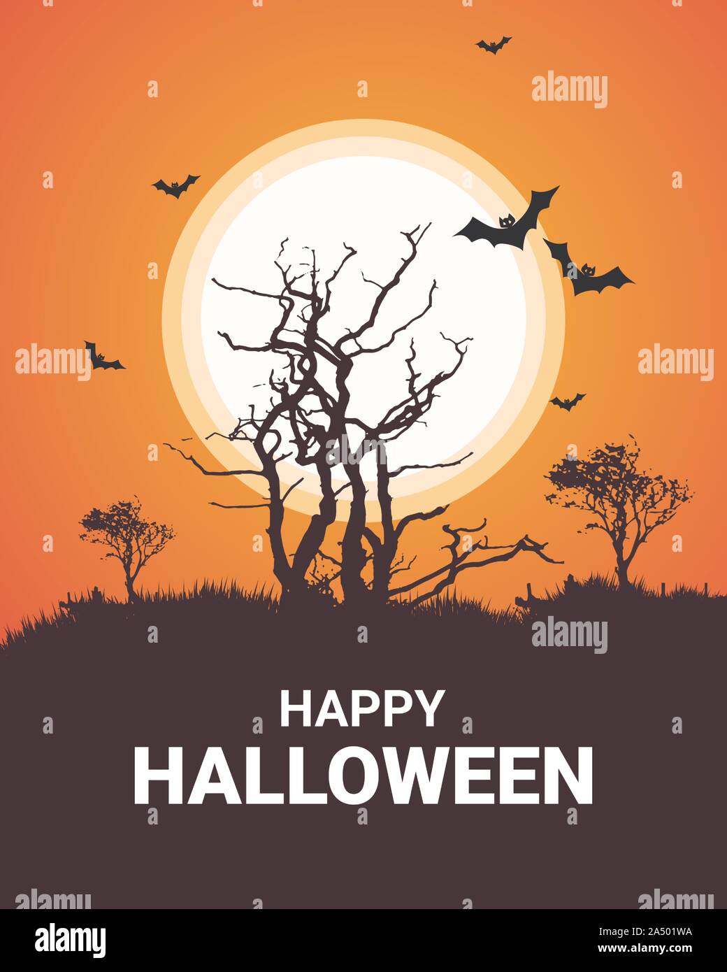 Happy Halloween Poster. Vector illustration. Stock Vector