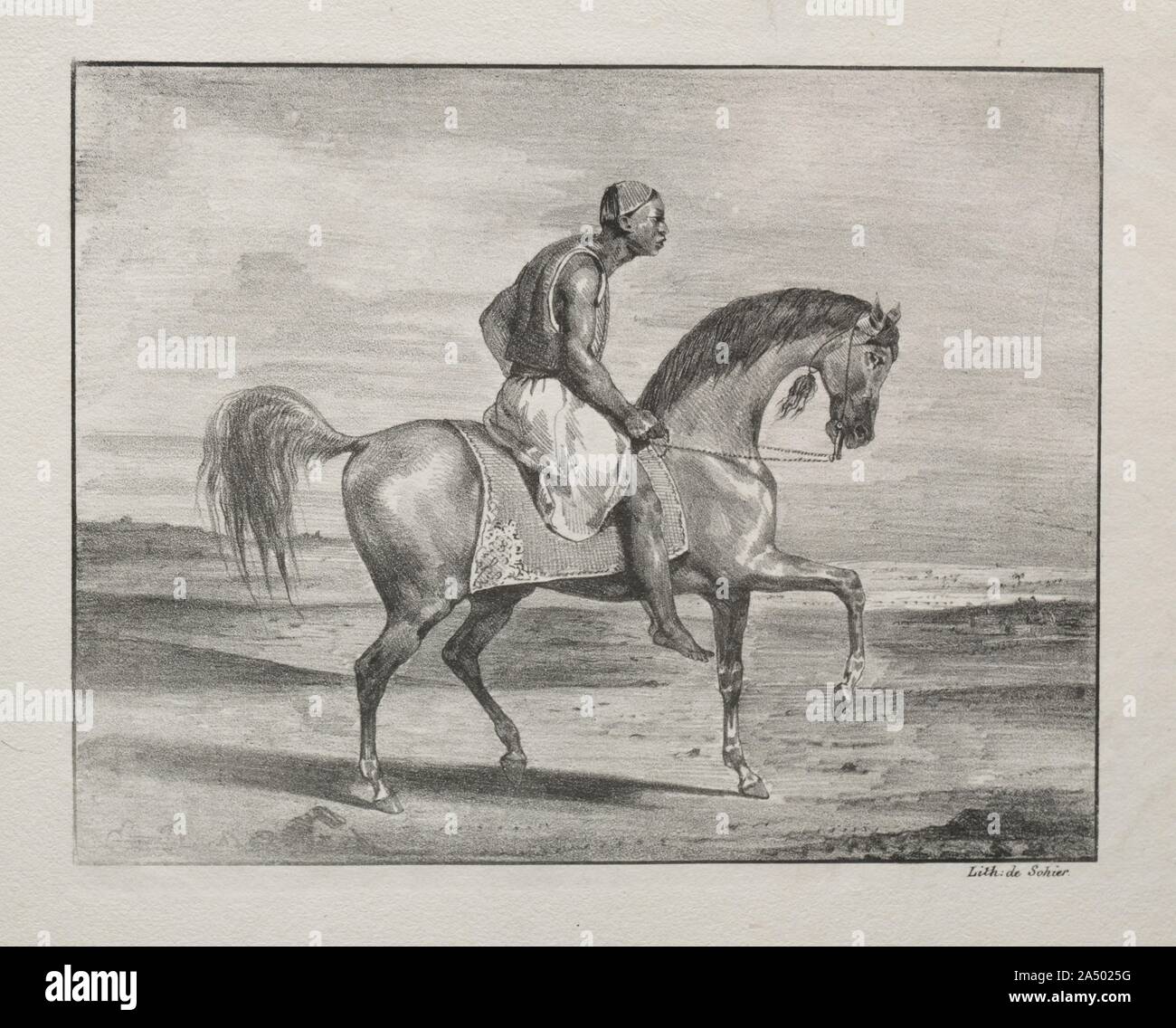 African on Horseback, 1823. Stock Photo