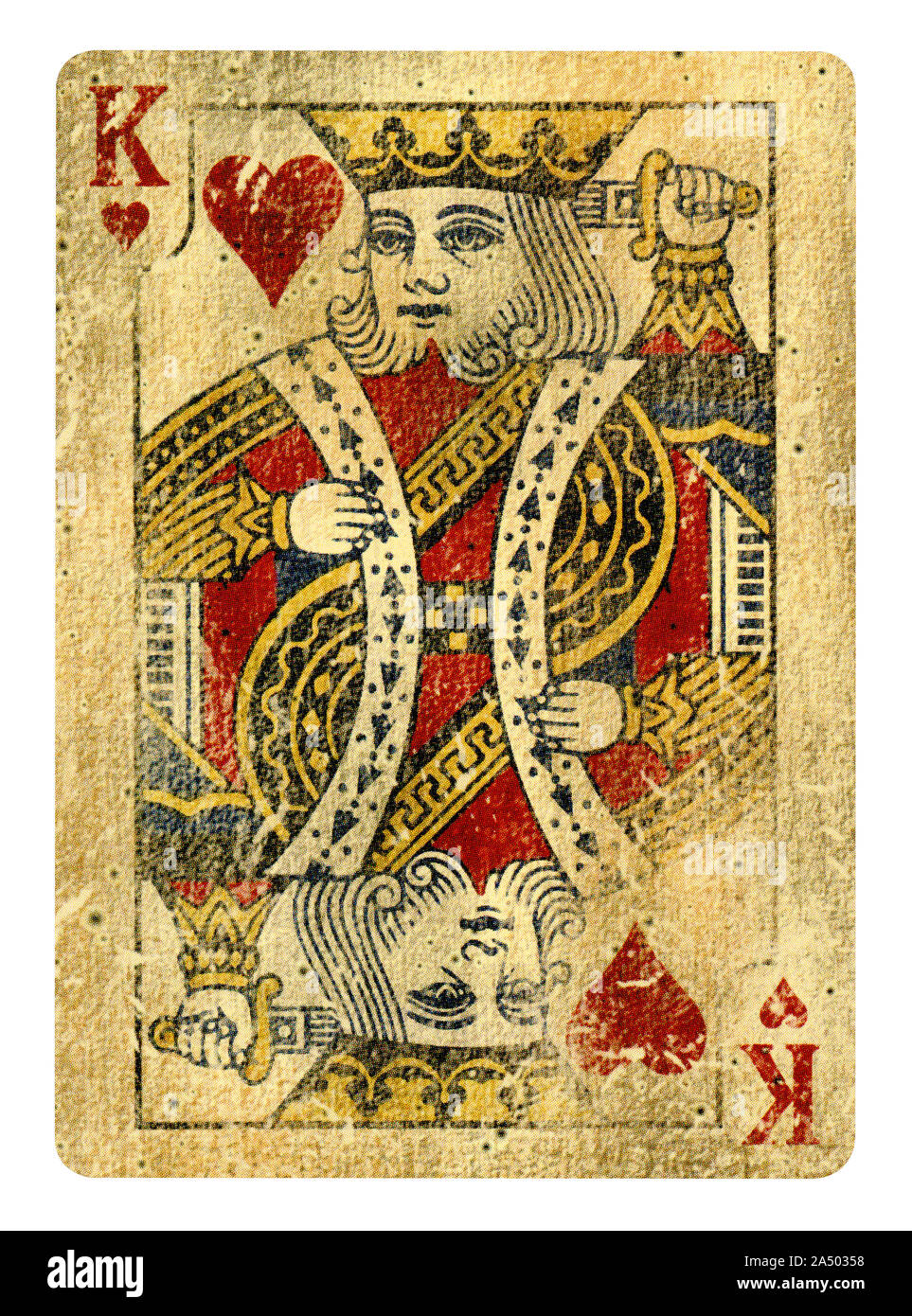 King of Hearts playing card isolated on white (clipping path included