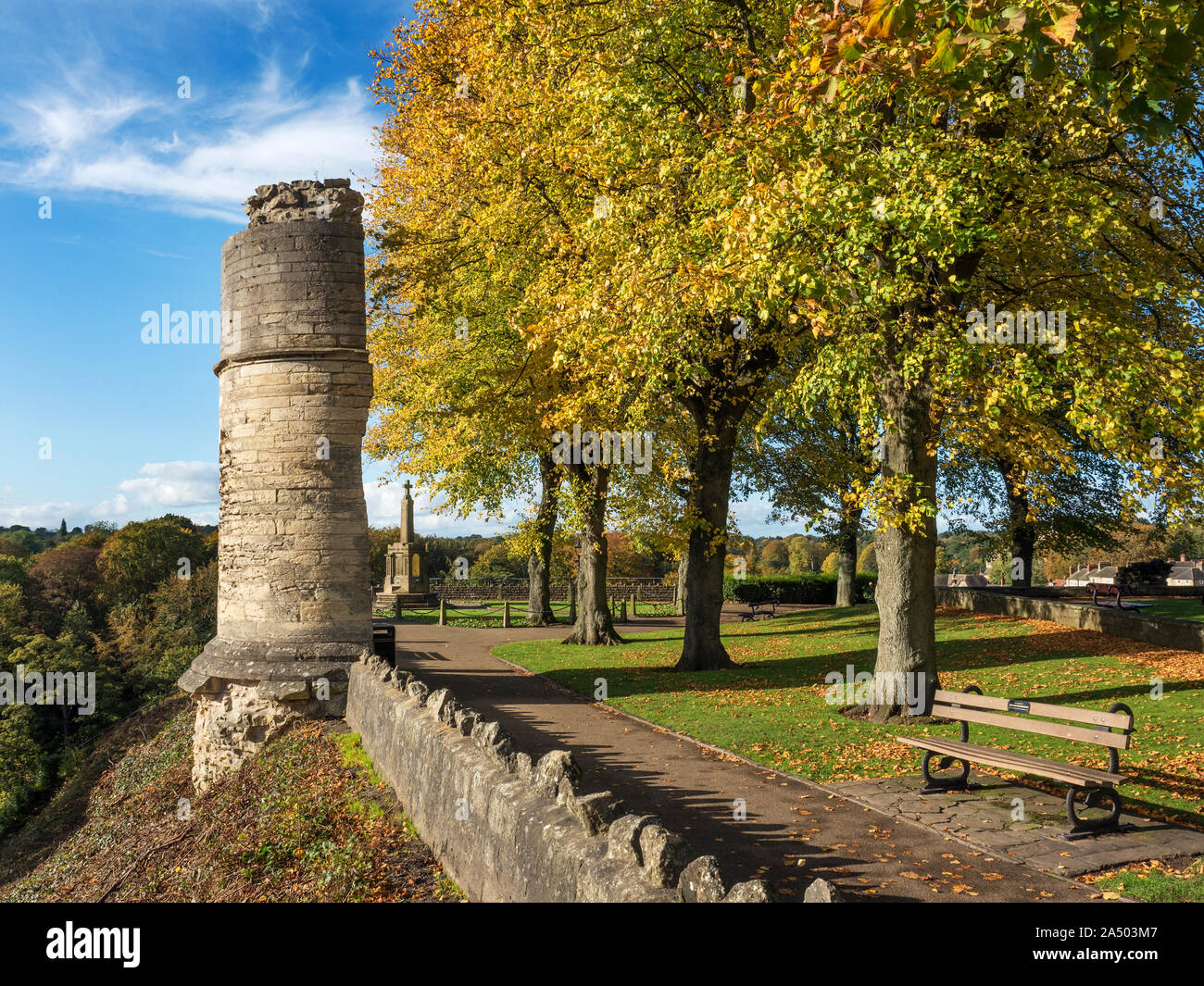 Ruined tower in the Castle Grounds at Knaresborough North Yorkshire England Stock Photo
