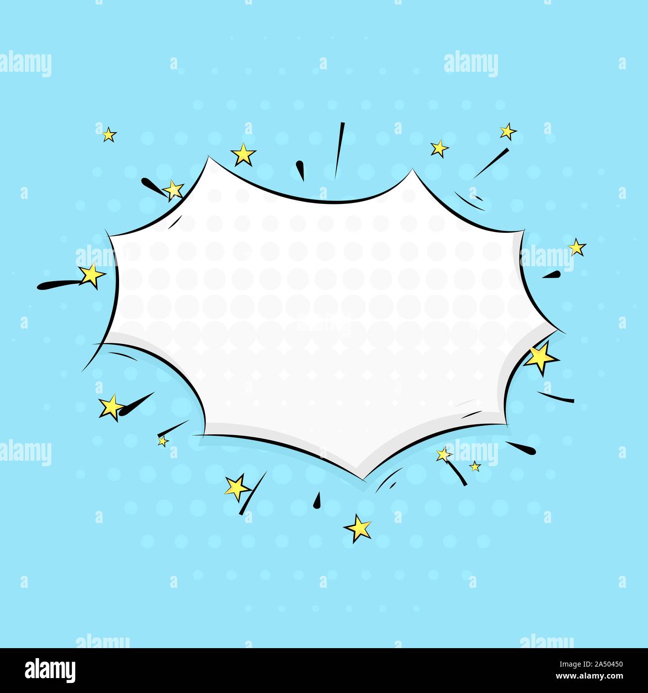 Speech bubble on blue background. Pop art comic style Stock Vector ...