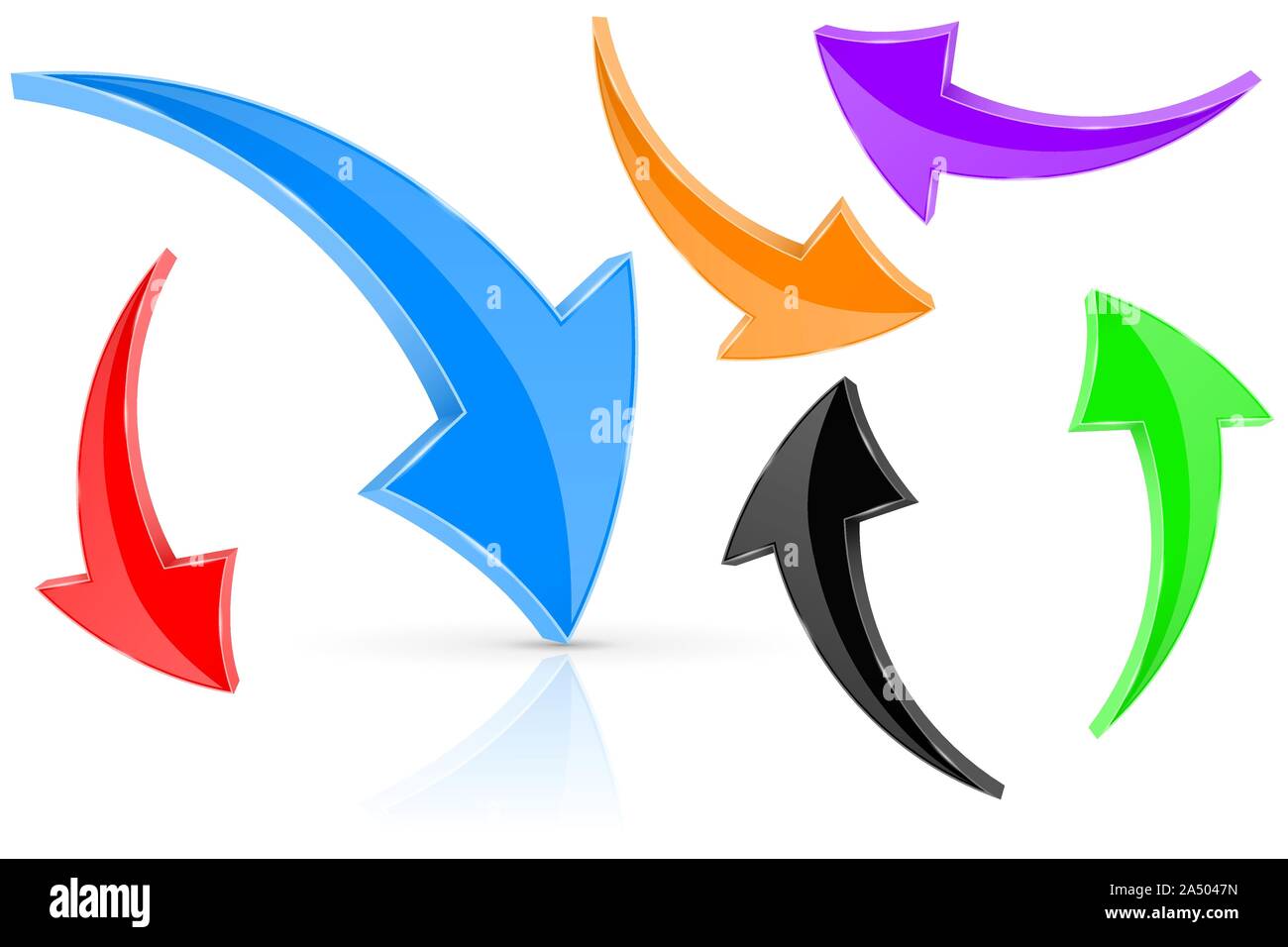 Colored 3d arrows Stock Vector