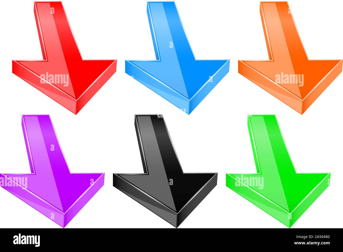 Down arrows. 3d colored signs Stock Vector Image & Art Alamy