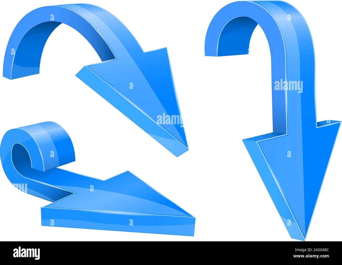 Blue 3d arrows Stock Vector