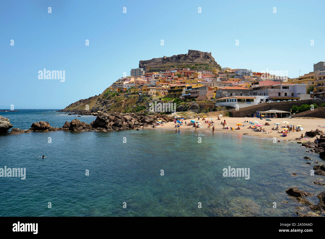 Castelsardo town andbeach in Sardinia, Italy, located in the northwest of the island within the Province of Sassari, Sardinia Italy Europe Stock Photo