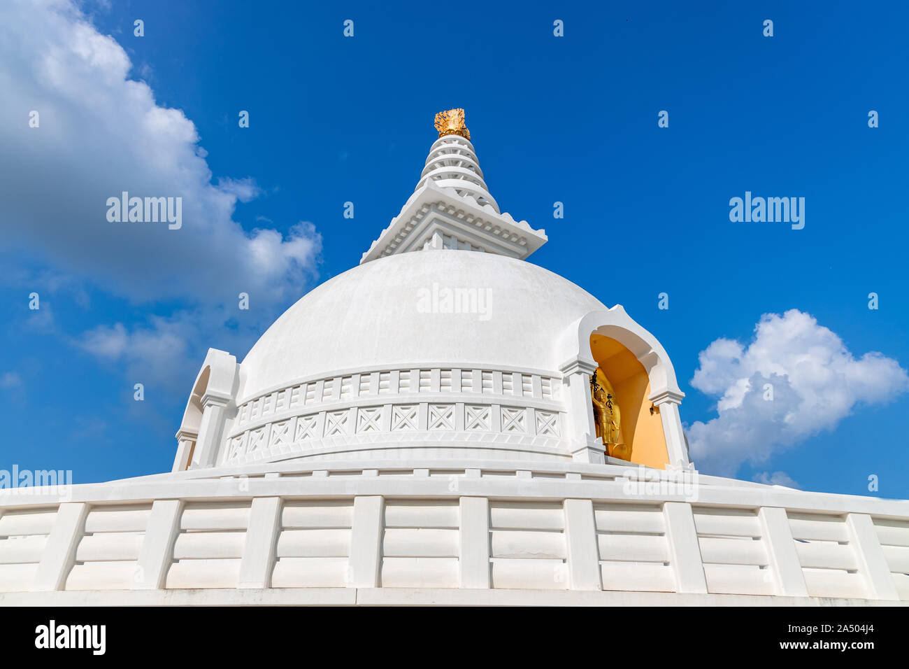 World Peace Pagoda in Lumbini, Nepal Stock Photo