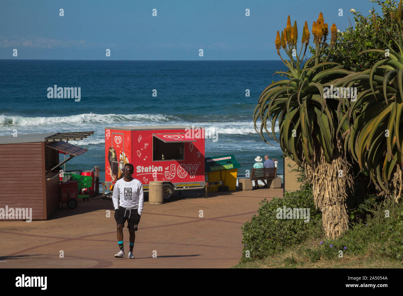 Umhlanga seafront promenade, Umhlanga, KwaZulu-Natal, South Africa, Stock Photo