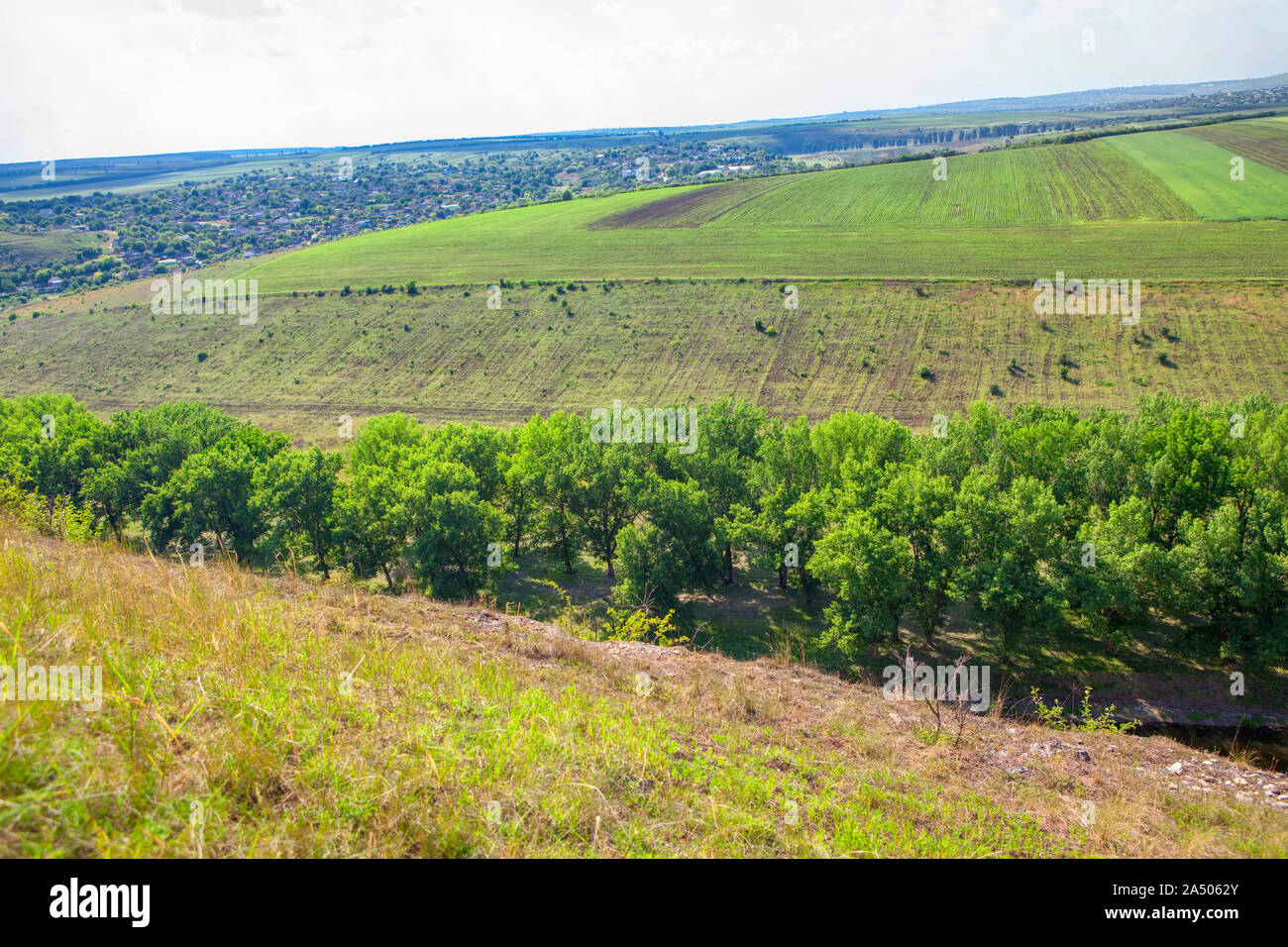 aerial view of green agricultural fields Stock Photo - Alamy