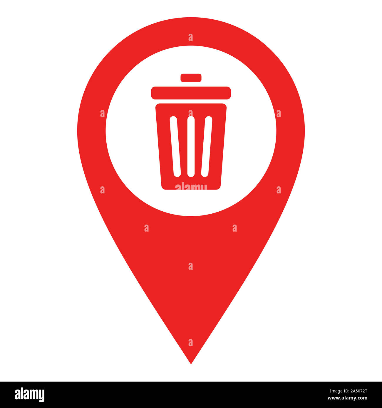 Waste bin and location pin Stock Photo - Alamy