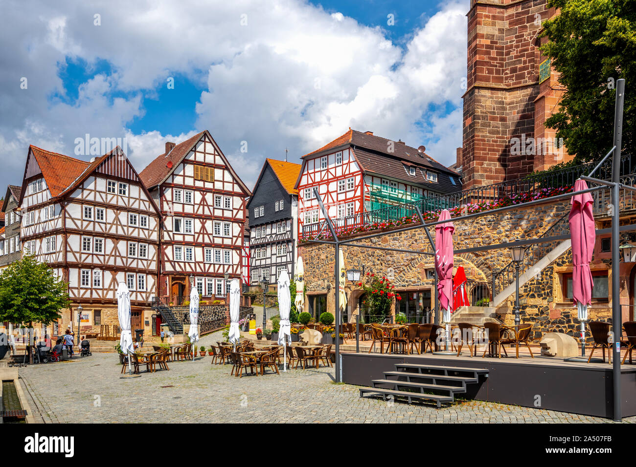 Historical market in Homberg Efze, Hessen, Germany Stock Photo Alamy