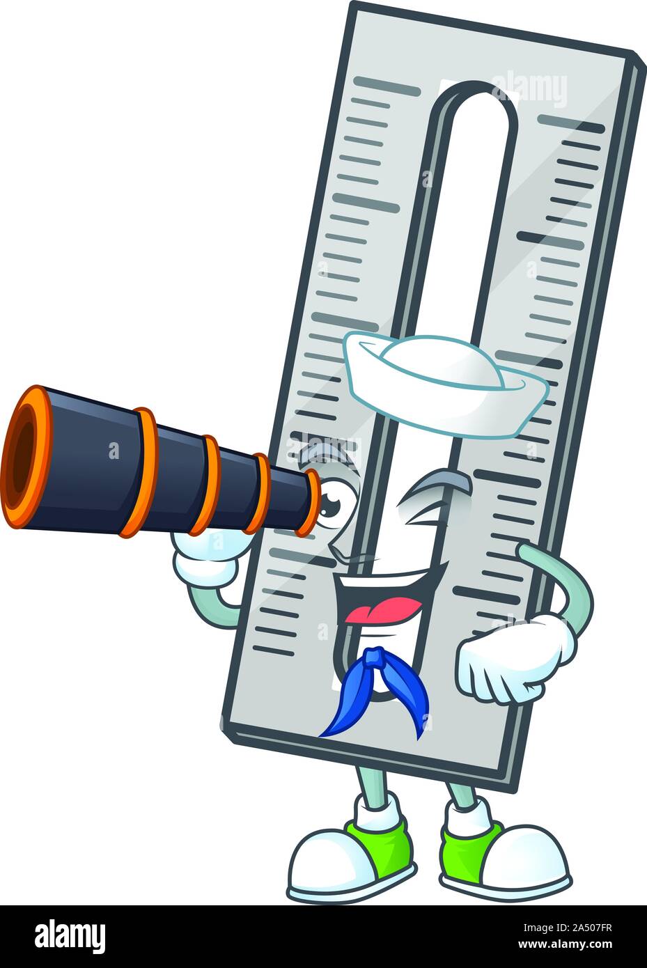Sailor with binocular icon rullers cartoon character with mascot Stock ...