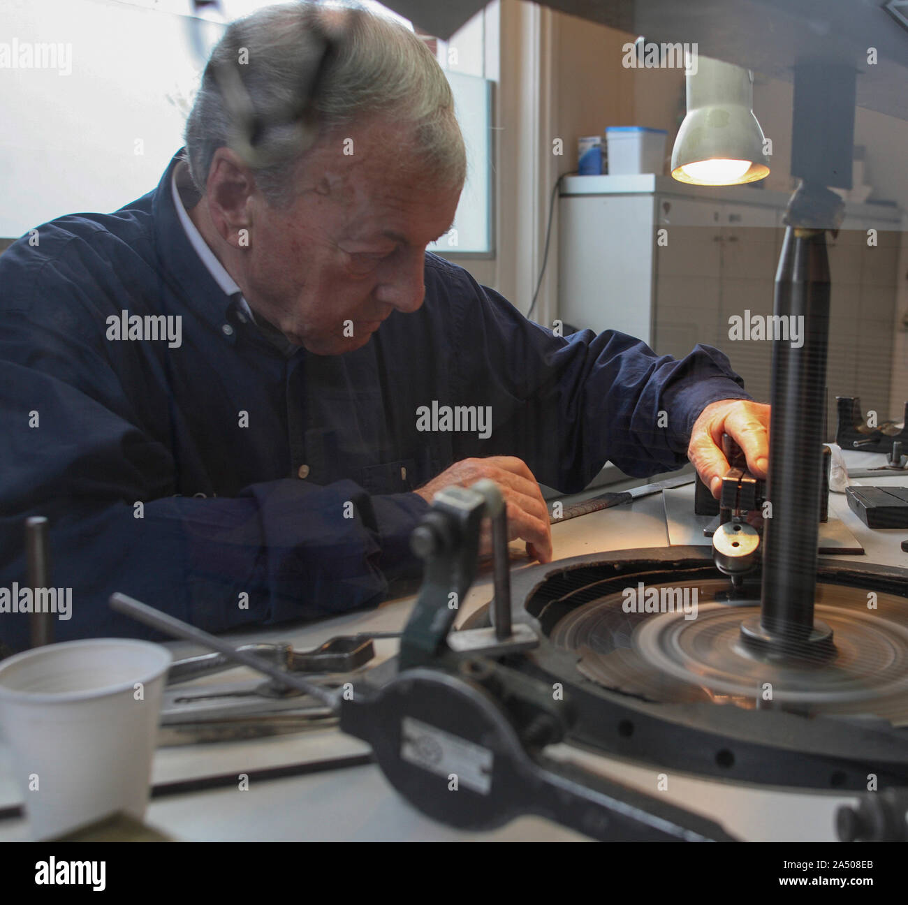 Grinding of diamonds in Amsterdam Netherland Stock Photo Alamy