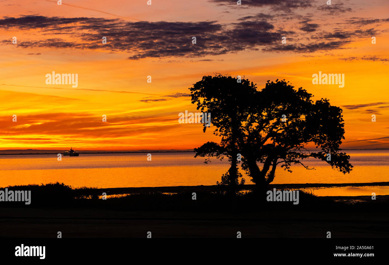 Early morning sunrise at Bembridge Isle of Wight, at .4.30 in the morning Stock Photo