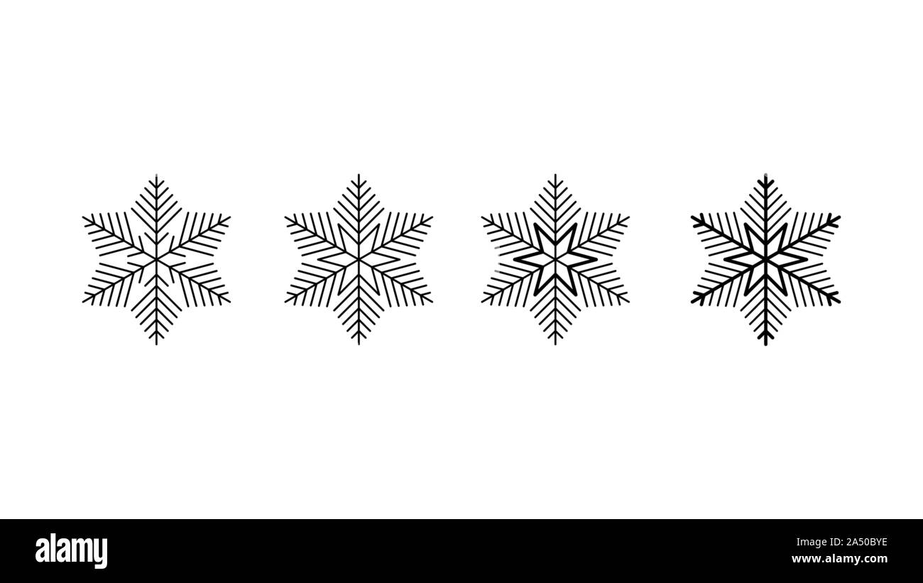 Set of White Snowflakes, Vectors