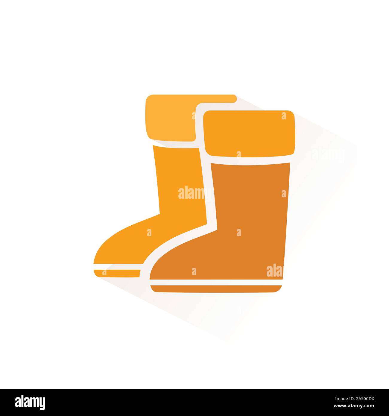 Rain boots color icon with shadow. Flat vector illustration Stock Vector