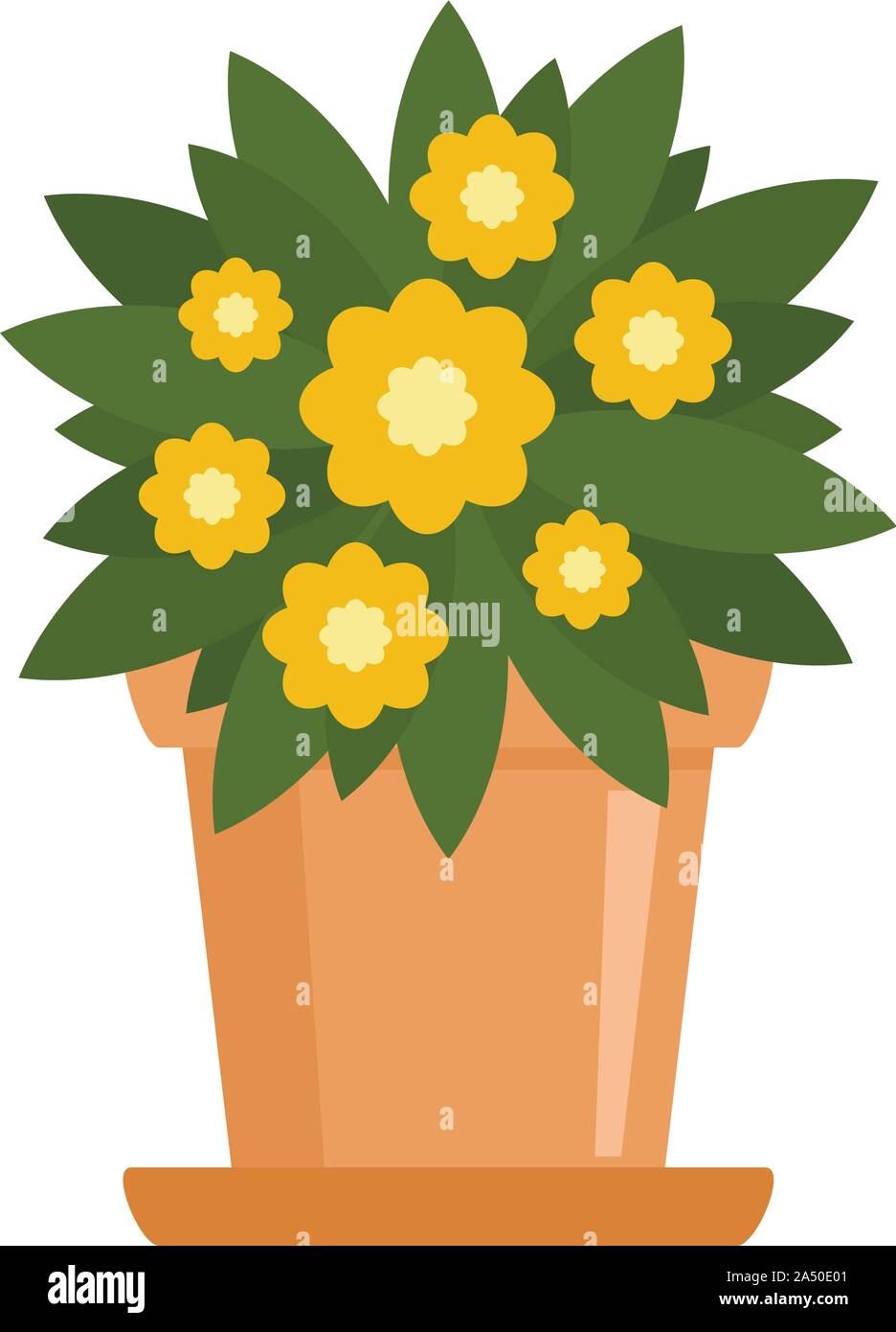 Indoor flower houseplant icon. Flat illustration of indoor flower ...