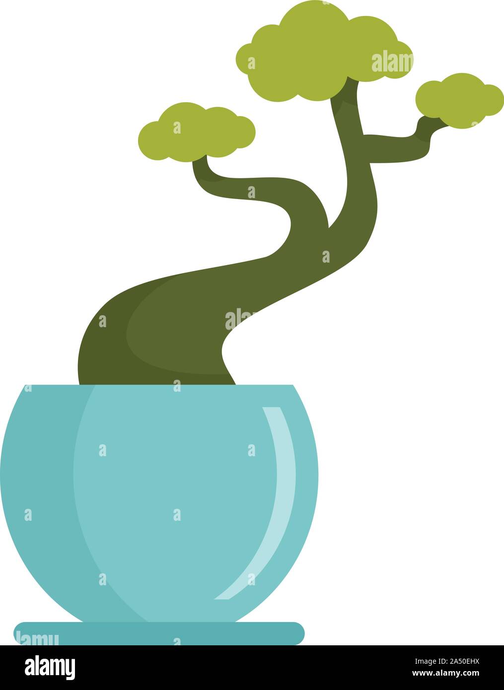 House tree pot icon. Flat illustration of house tree pot vector icon for web design Stock Vector
