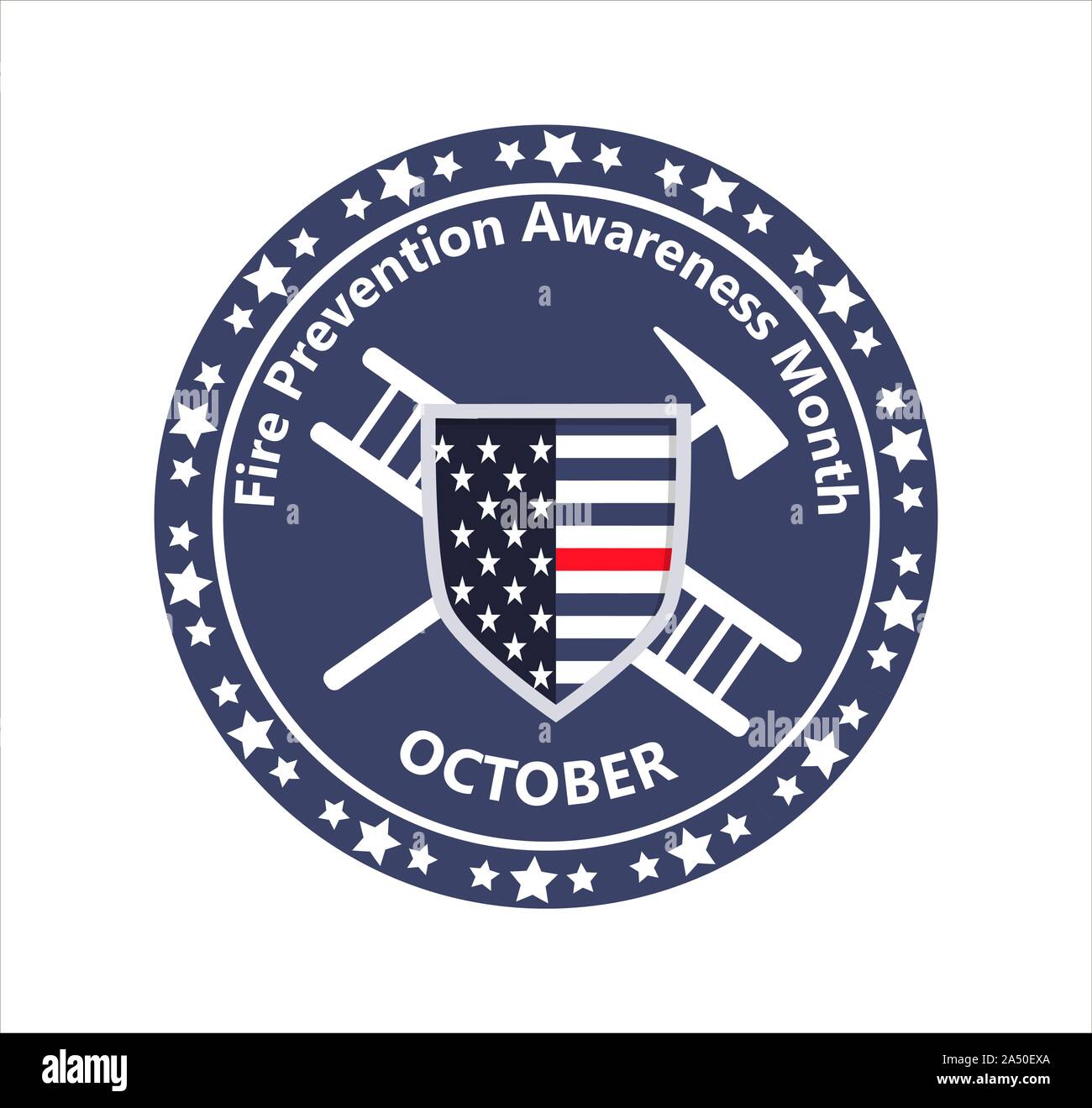 Fire Prevention Awareness Month is organised on October in USA. Ladder