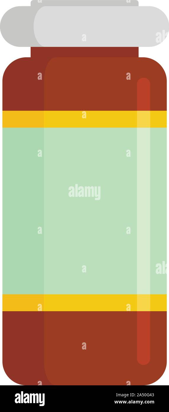 Medical injection jar icon. Flat illustration of medical injection jar ...