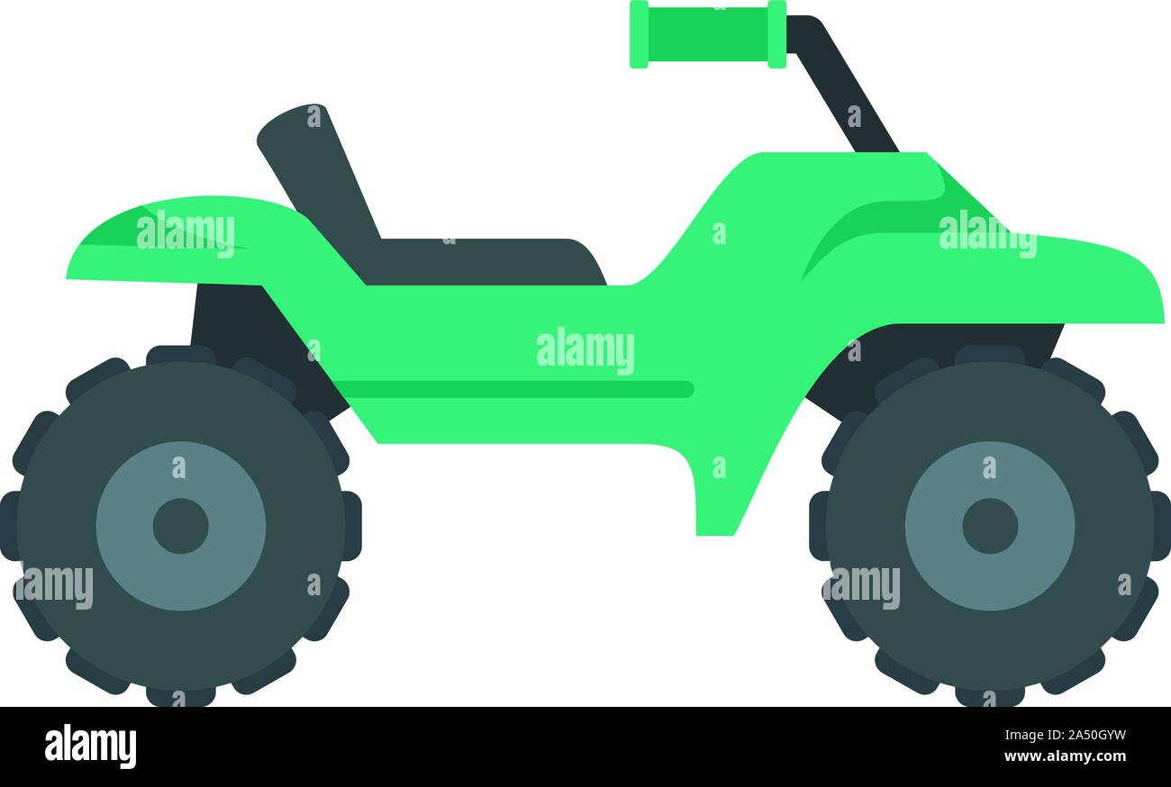 Dirt tire quad bike icon. Flat illustration of dirt tire quad bike vector icon for web design