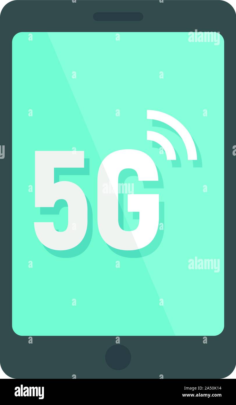 5g smartphone icon. Flat illustration of 5g smartphone vector icon for ...