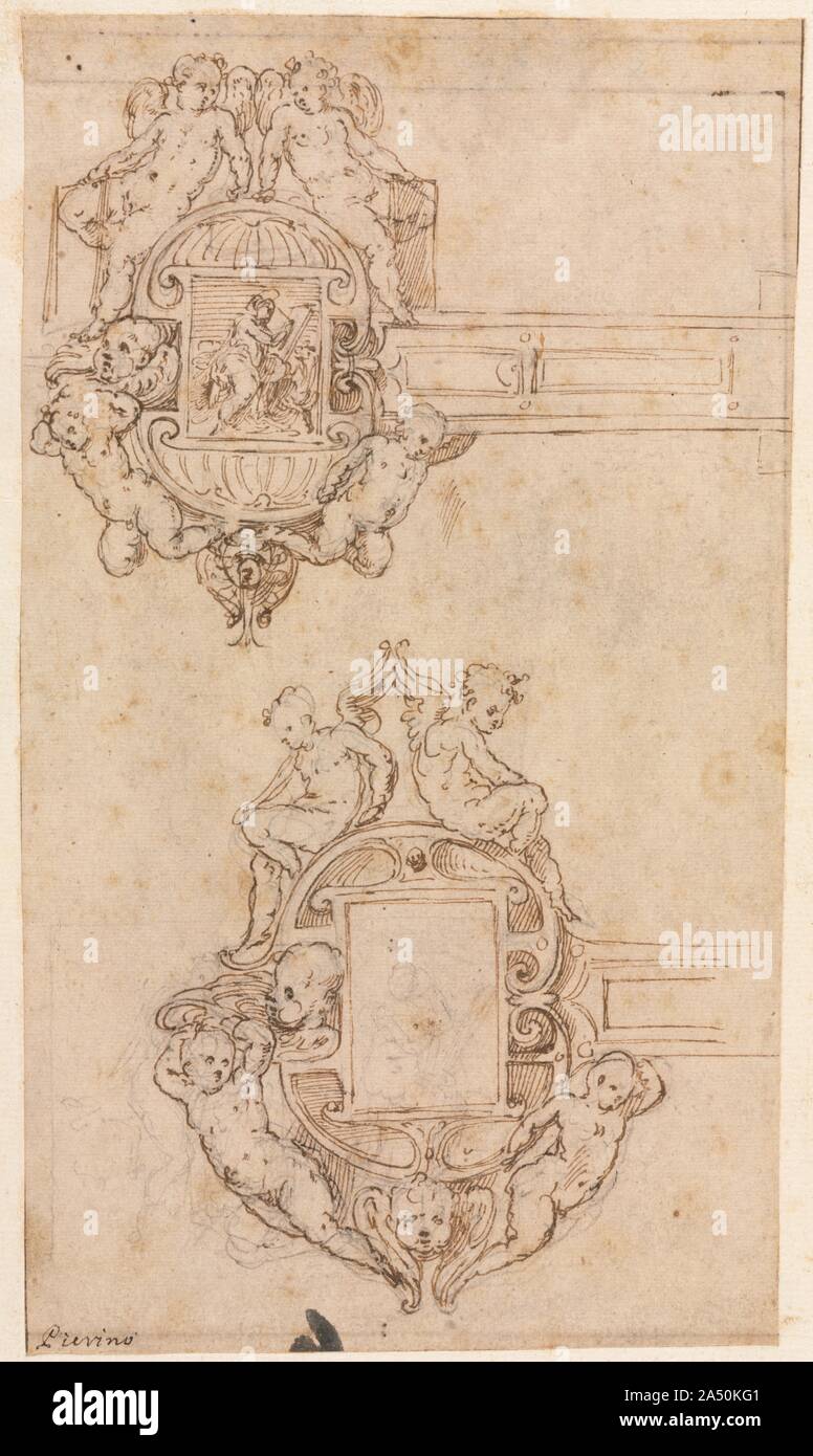 Design for Decorative Hinges (recto), mid 1500s Stock Photo - Alamy