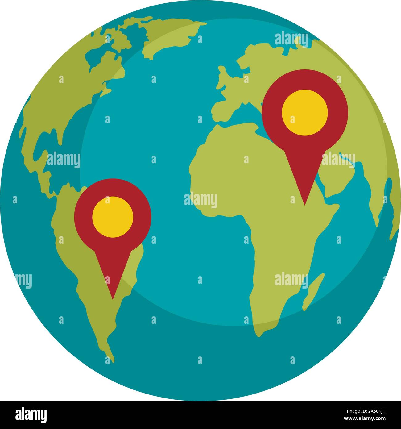 Global warehouse point icon. Flat illustration of global warehouse ...