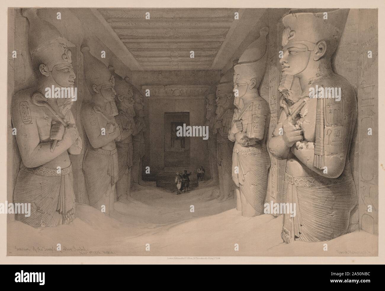 Egypt and Nubia: Volume I - No. 14, Interior of the Temple Aboo Simbel, 1836. Stock Photo