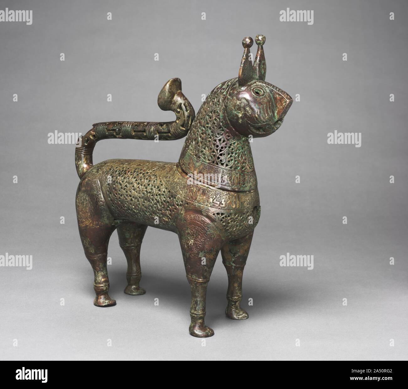 Feline incense burner, 1100s. The head of this lion could be removed to ...