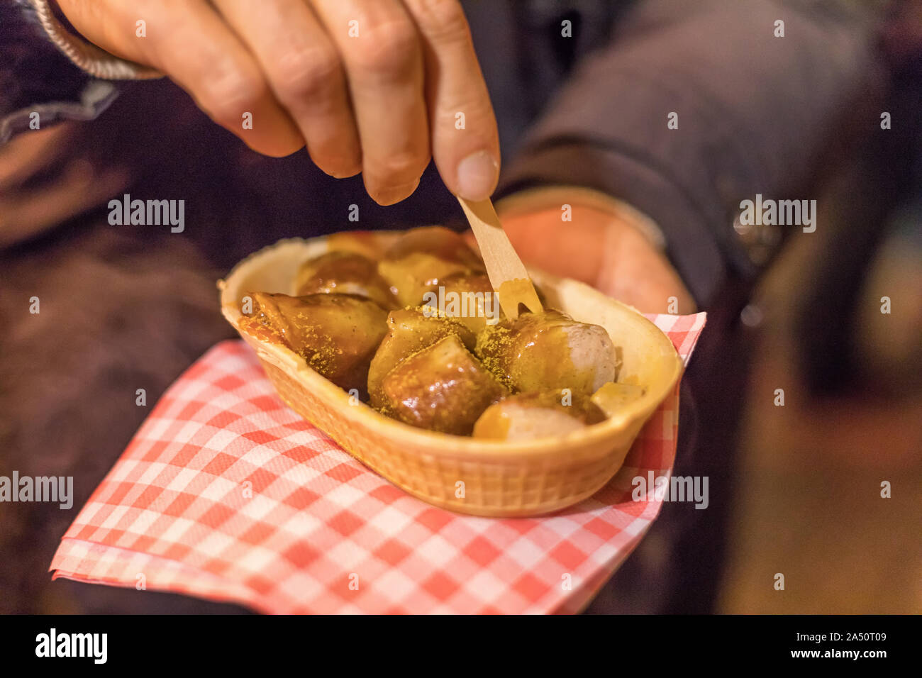 german fast food curried sausage Stock Photo