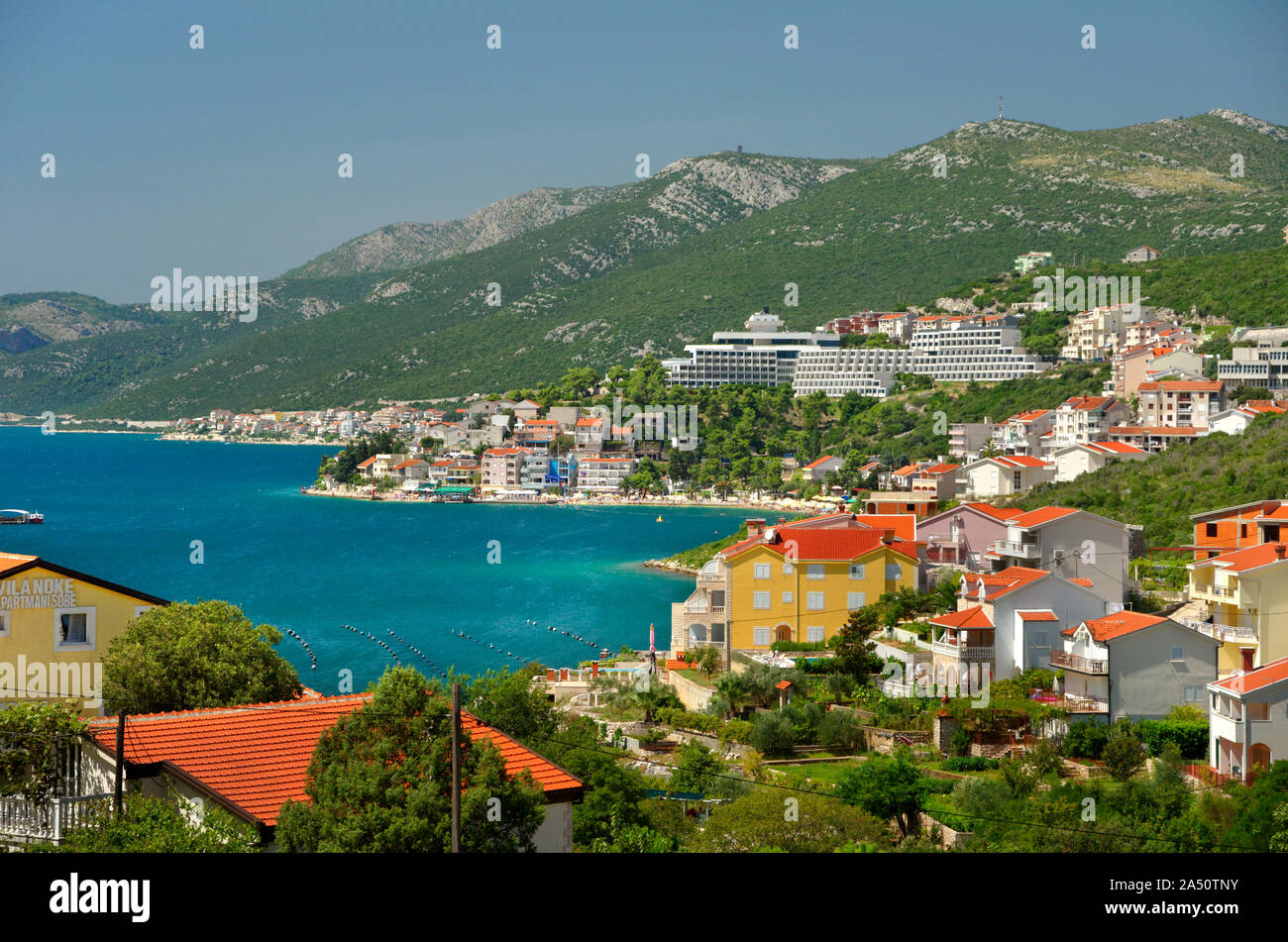 Adriatic coastal town of Neum in Herzegovina-Neretva Canton, Bosnia and Herzegovina Stock Photo